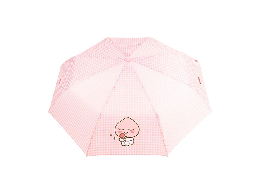 Korean Kakao Friends plaid three-fold manual umbrella (Apeach)