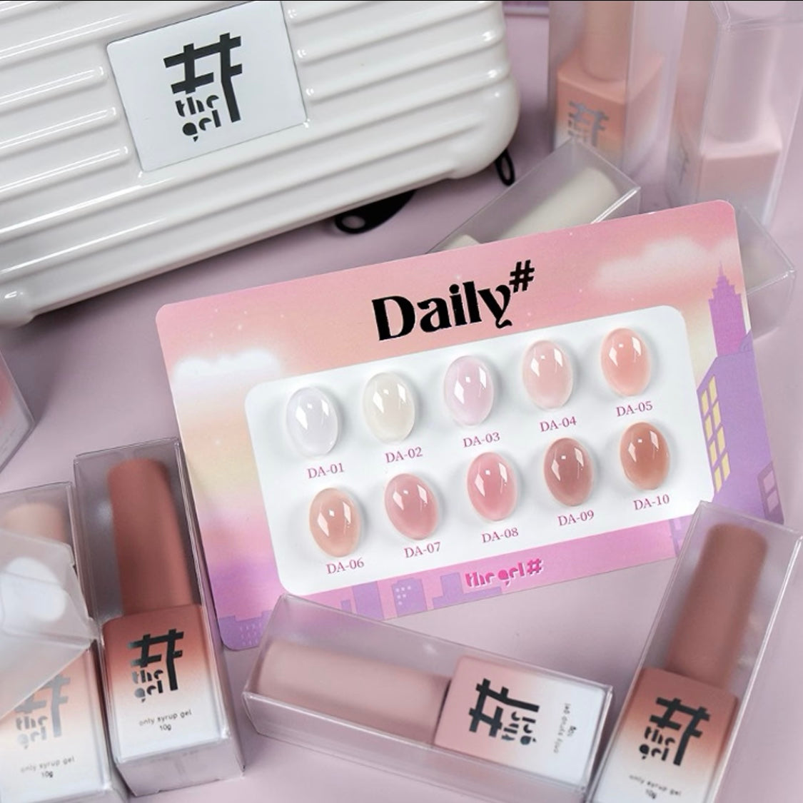 The Gel 韓國凝膠甲油 2024 Summer Daily Syrup Nude Gel Non-wipe 免擦洗裸色 (10 枝套裝)