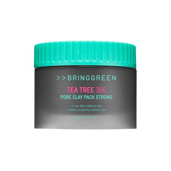 Bring Green 茶樹積雪草毛孔清潔泥膜 100g +100g 兩件裝 Green Tea Tree Cica Pore Clay Pack Strong 100g / 100g Duo Set
