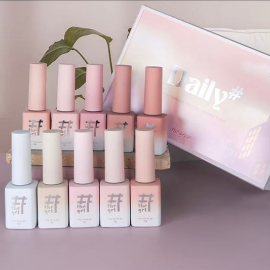 The Gel 韓國凝膠甲油 2024 Summer Daily Syrup Nude Gel Non-wipe 免擦洗裸色 (10 枝套裝)