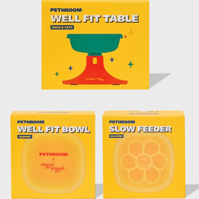 韓國正品Pethroom x Wiggle Wiggle寵物貓狗護頸多角度陶瓷碗/慢食碗