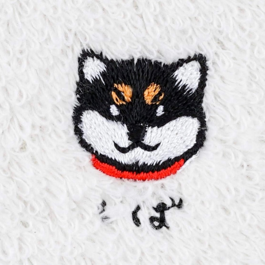 (柴犬精品) Shiba Inu正方形白色毛巾 手巾仔
