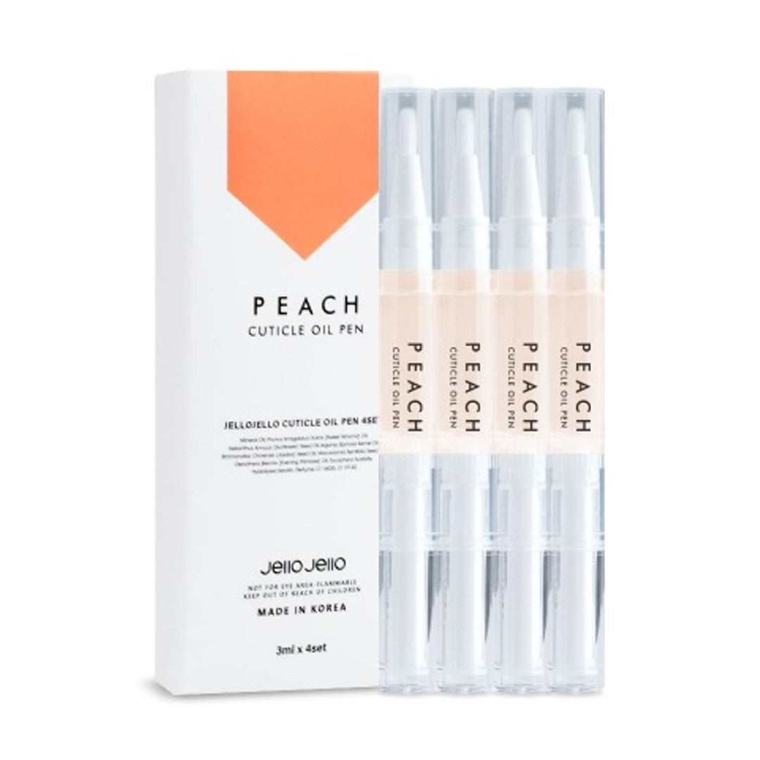 Jello Jello Peach Cuticle Oil Pen 美甲護甲指緣油(蜜桃4枝裝)3ml x4