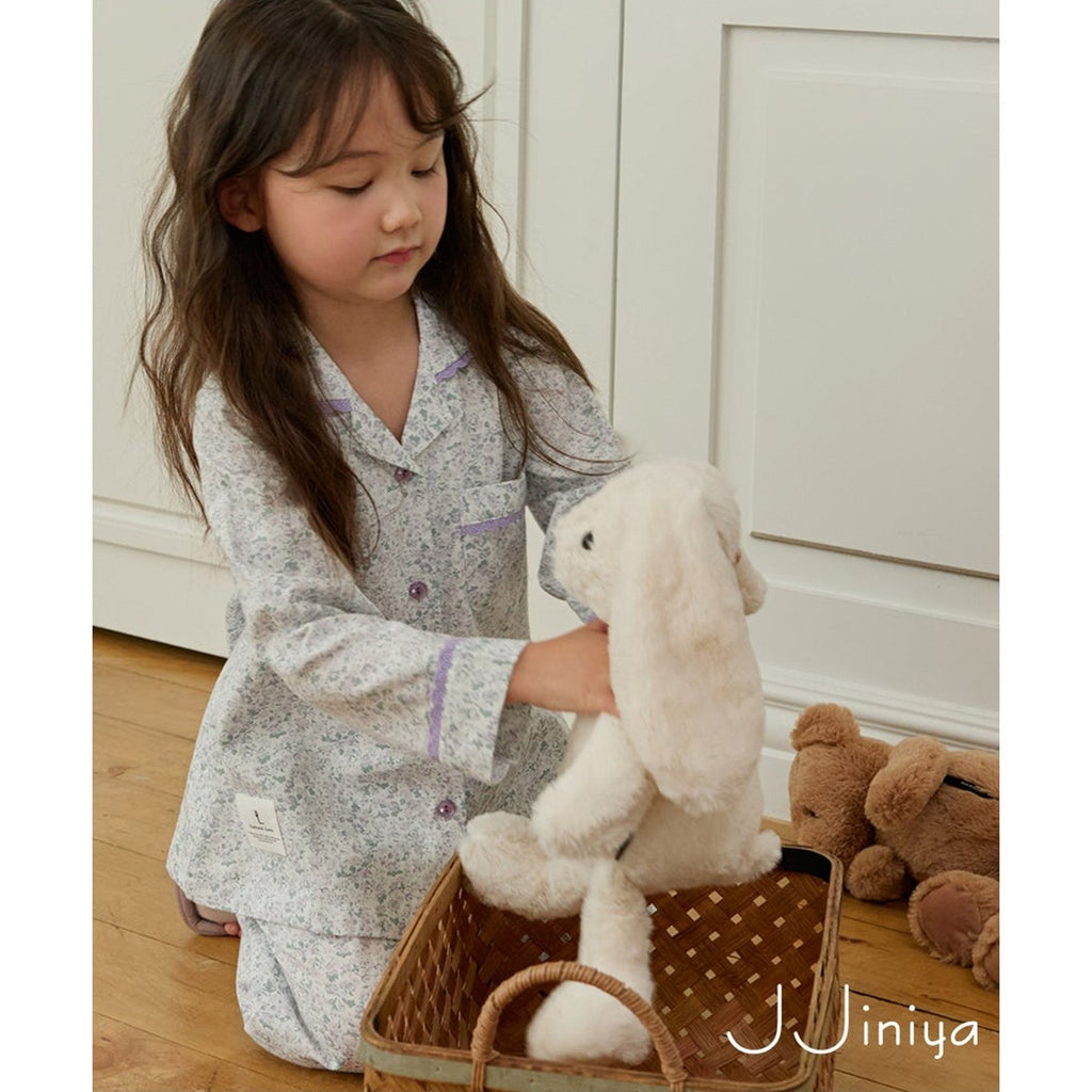 Jjinya 純棉 女童長袖上下睡衣套裝