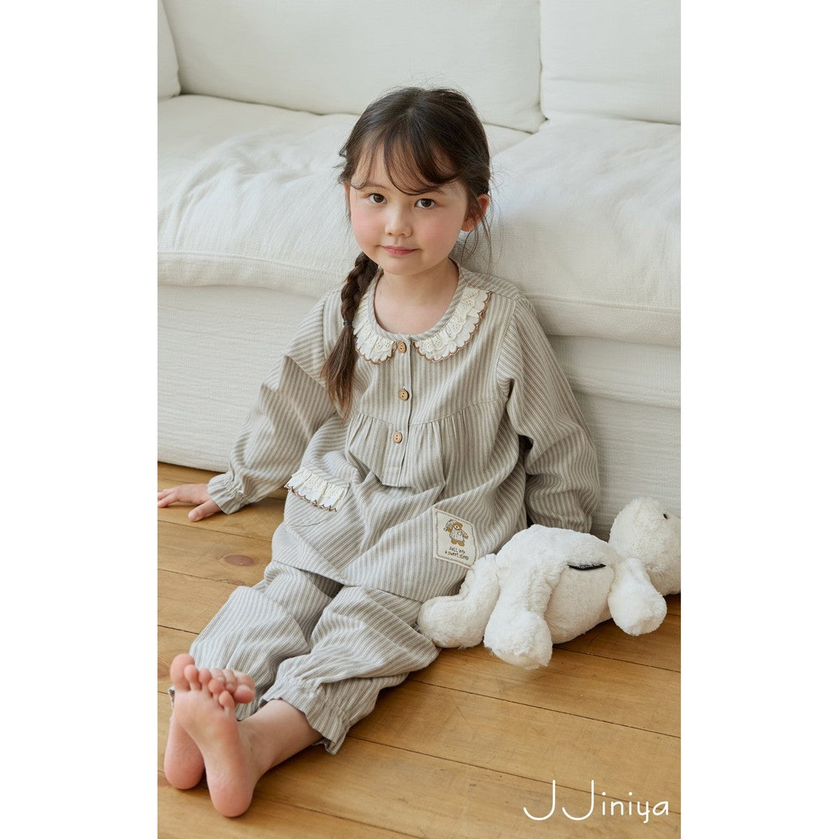 Jjinya 女童長袖上下睡衣套裝