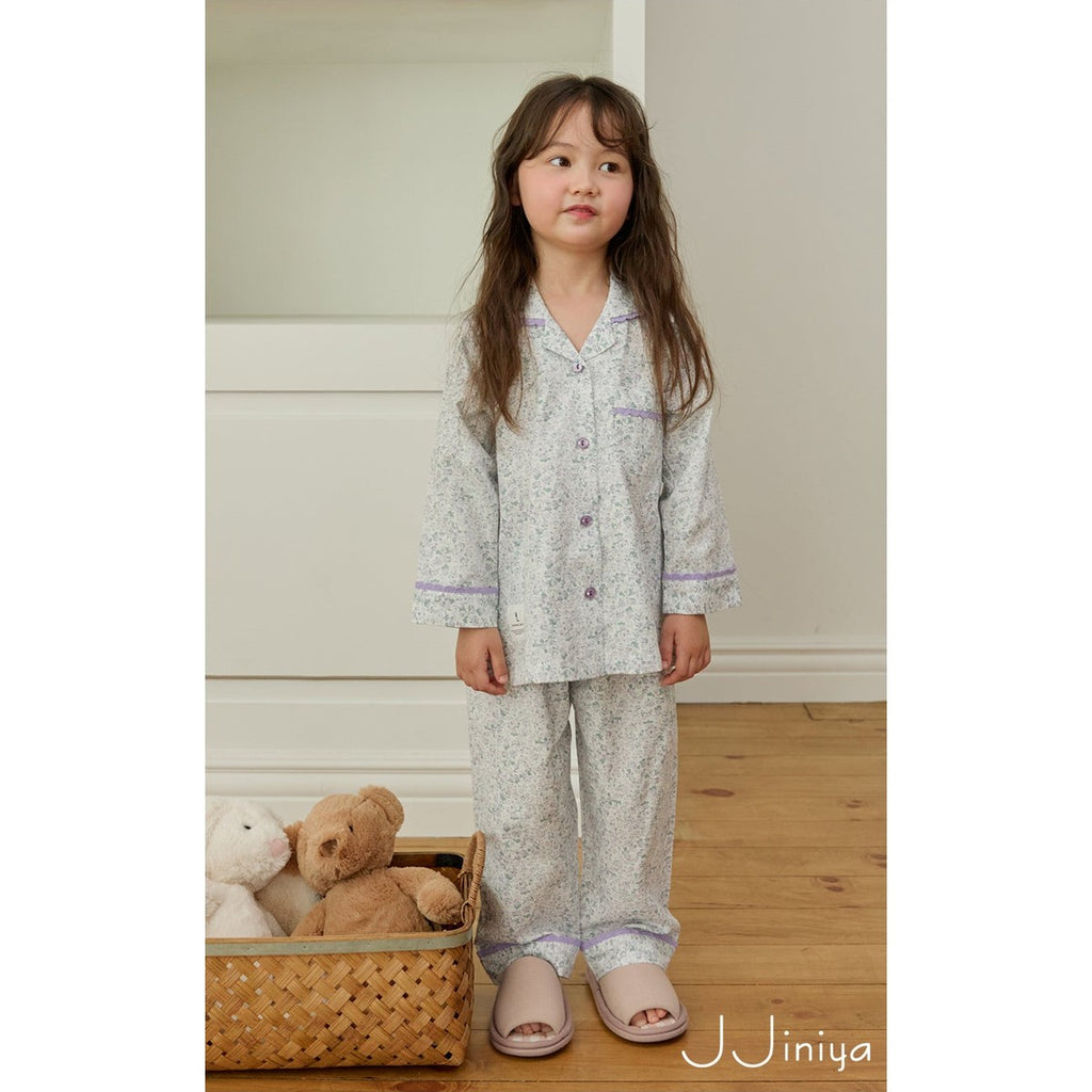 Jjinya 純棉 女童長袖上下睡衣套裝