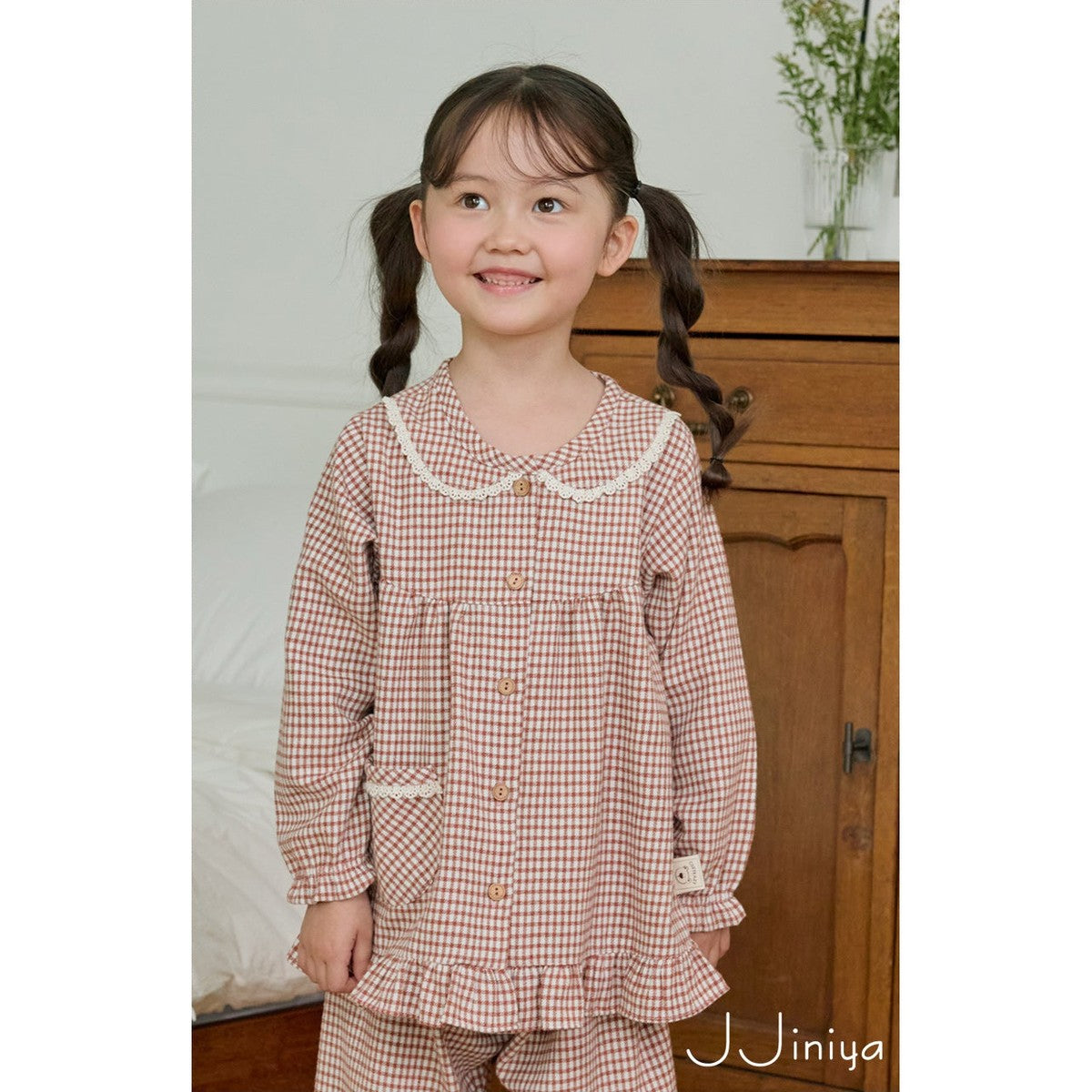 Jjinya 女童長袖上下睡衣套裝