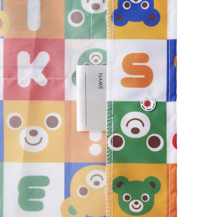 MIKI HOUSE Puzzle Block 滿版圖案 兒童雨衣 可揹書包 反光條 附收納袋 2色