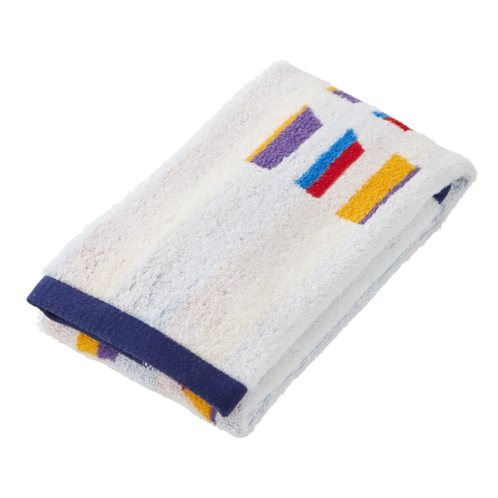 【日本製】MIKI HOUSE 片假名 Logo 彩色間條 洗面毛巾 74×34cm 純棉 多色