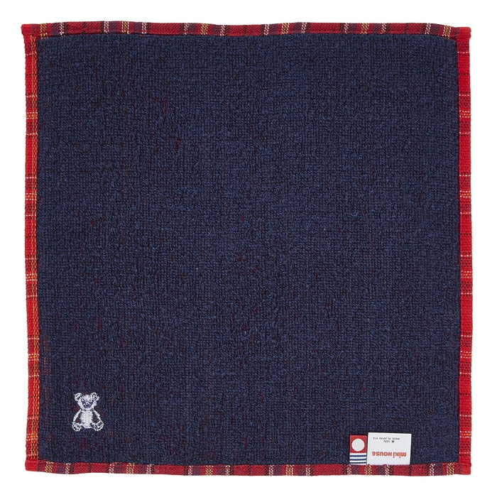 【日本製】MIKI HOUSE Fuwahada Towel 小熊格紋 紗布手帕毛巾 25×25cm 盒裝 2色