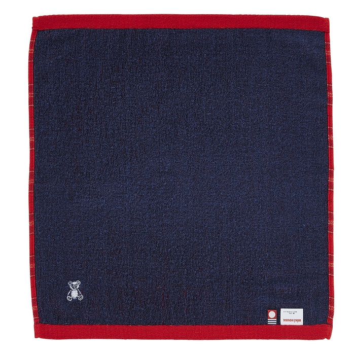 【日本製】MIKI HOUSE Fuwahada Towel 小熊格紋 紗布方巾 34×34cm 盒裝 2色