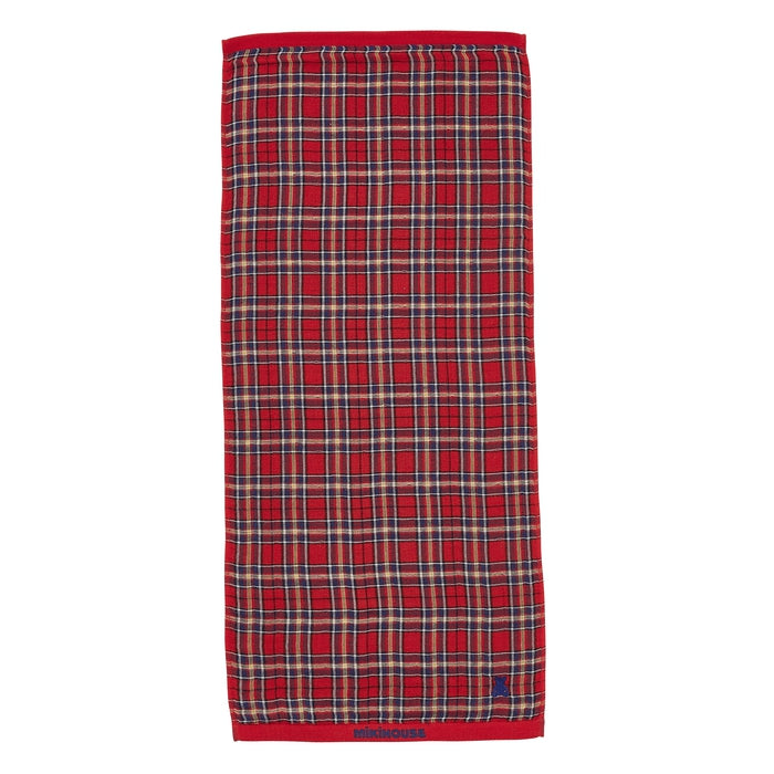 【日本製】MIKI HOUSE Fuwahada Towel 小熊格紋 紗布洗面毛巾 34×74cm 附索繩袋 2色