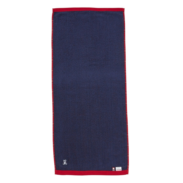 【日本製】MIKI HOUSE Fuwahada Towel 小熊格紋 紗布洗面毛巾 34×74cm 附索繩袋 2色