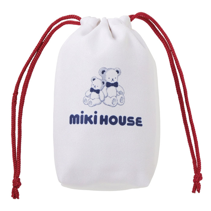 【日本製】MIKI HOUSE Fuwahada Towel 小熊格紋 紗布洗面毛巾 34×74cm 附索繩袋 2色