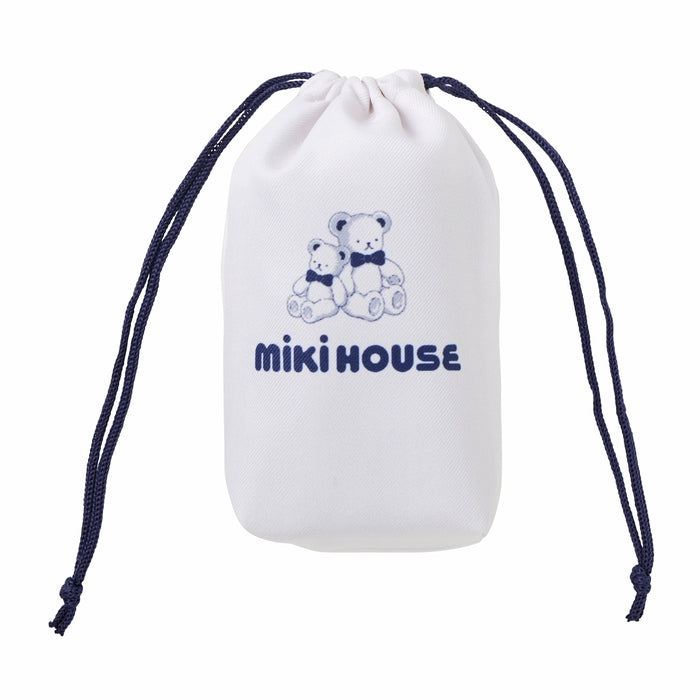 【日本製】MIKI HOUSE Fuwahada Towel 小熊格紋 紗布洗面毛巾 34×74cm 附索繩袋 2色