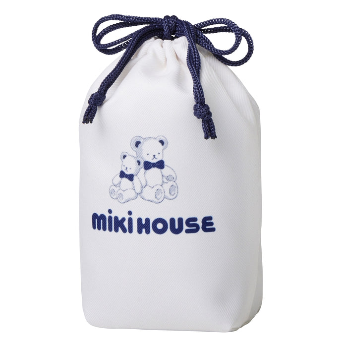 【日本製】MIKI HOUSE Fuwahada Towel 小熊格紋 紗布洗面毛巾 34×74cm 附索繩袋 2色