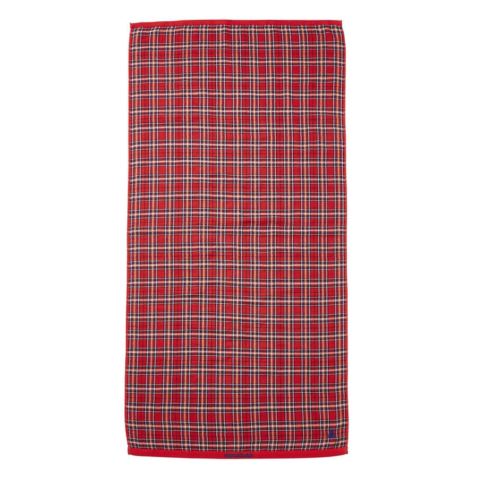【日本製】MIKI HOUSE Fuwahada Towel 小熊格紋 紗布浴巾 60×125cm 附索繩袋 2色