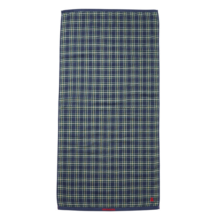 【日本製】MIKI HOUSE Fuwahada Towel 小熊格紋 紗布浴巾 60×125cm 附索繩袋 2色