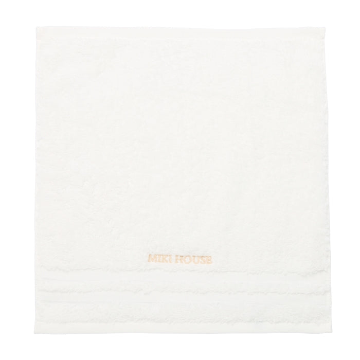 【日本製】MIKI HOUSE SPINAIR 中空紗 方巾 34×34cm 今治毛巾 白色