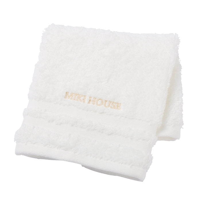 【日本製】MIKI HOUSE SPINAIR 中空紗 方巾 34×34cm 今治毛巾 白色