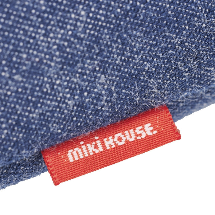MIKI HOUSE 小熊 刺繡貼布 丹寧布 鞋袋 室內鞋袋 幼稚園 上學用品