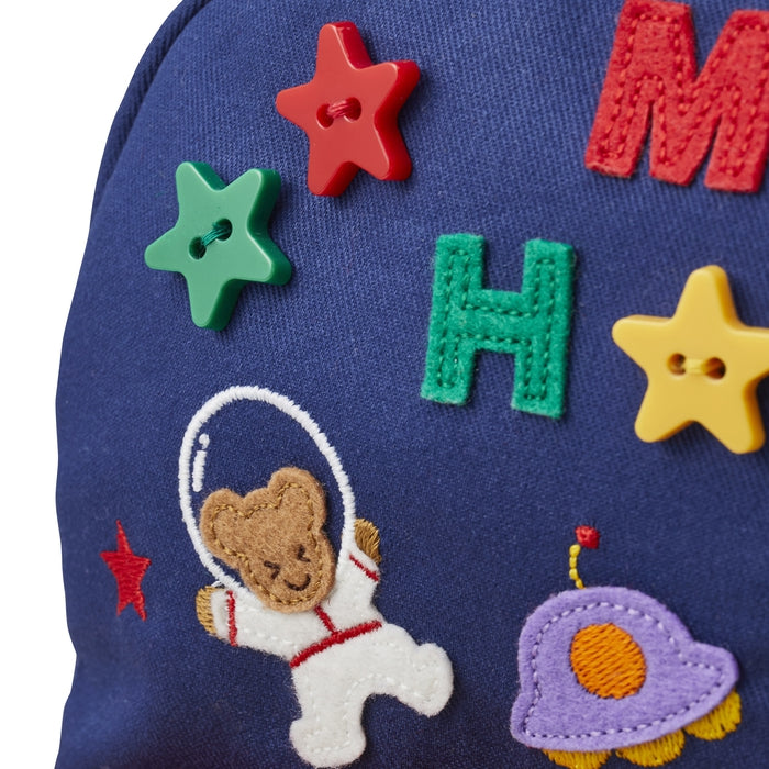 【日本製】MIKI HOUSE Stories 系列 Pucchi 太空探險 豪華刺繡貼布 兒童背囊 4L 機關驚喜 紀念禮物