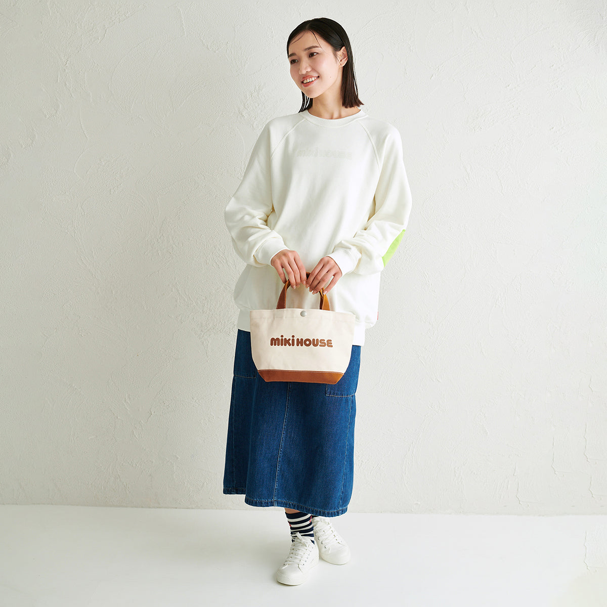 【日本製】MIKI HOUSE 經典Logo 帆布手提托特袋 6色 媽媽袋 親子款 外出小手袋 送禮