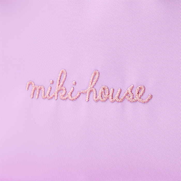 MIKI HOUSE 草書Logo 花花滾邊 大容量背囊 18L 胸扣 網布背墊 小學旅行 薰衣草紫