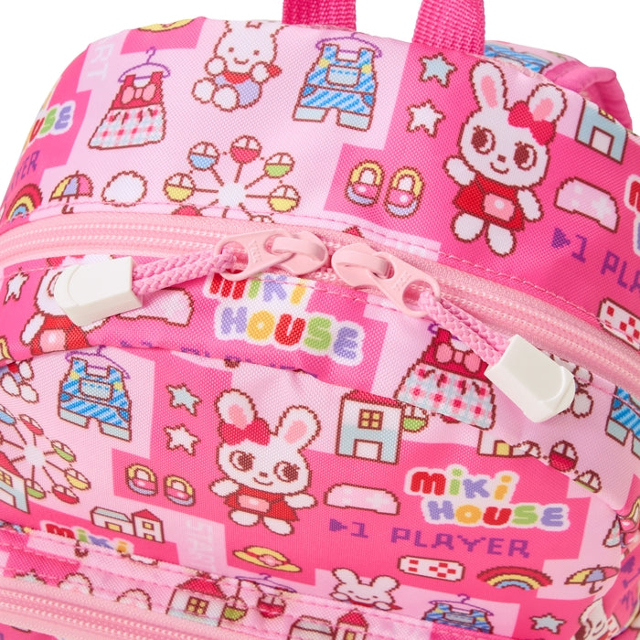 MIKI HOUSE Pucchi Usako 復古遊戲系列 滿版印花 兒童背囊 S／M 6L／10L 胸扣 反光條 2色