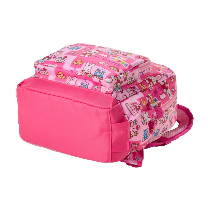 MIKI HOUSE Pucchi Usako 復古遊戲系列 滿版印花 兒童背囊 S／M 6L／10L 胸扣 反光條 2色