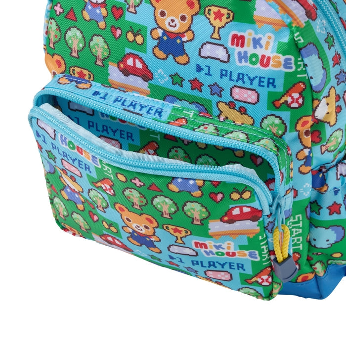 MIKI HOUSE Pucchi Usako 復古遊戲系列 滿版印花 兒童背囊 S／M 6L／10L 胸扣 反光條 2色