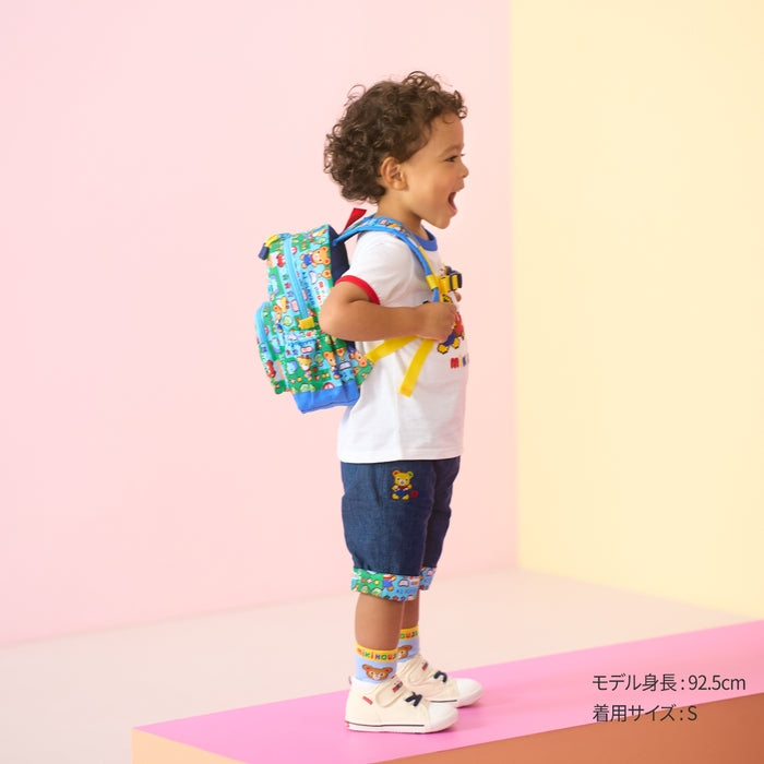 MIKI HOUSE Pucchi Usako 復古遊戲系列 滿版印花 兒童背囊 S／M 6L／10L 胸扣 反光條 2色