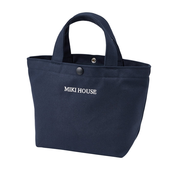 【日本製】MIKI HOUSE 簡約帆布托特袋 MIKI HOUSE Logo 上方按扣 小巧輕便 媽媽袋 2色