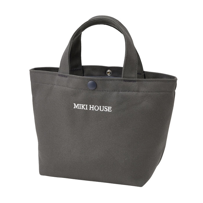 【日本製】MIKI HOUSE 簡約帆布托特袋 MIKI HOUSE Logo 上方按扣 小巧輕便 媽媽袋 2色