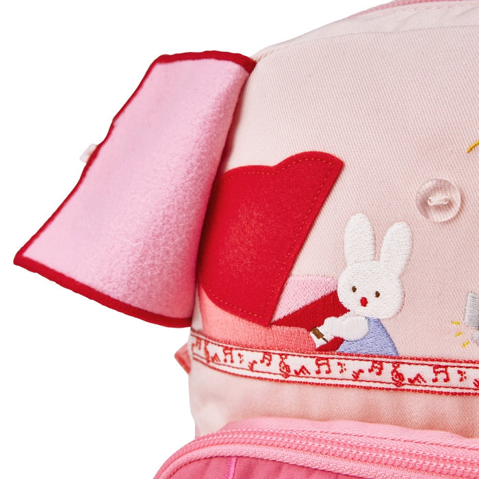 【日本製】MIKI HOUSE 音樂隊系列 動物刺繡 兒童背囊 4L 胸扣 前袋側袋 2色