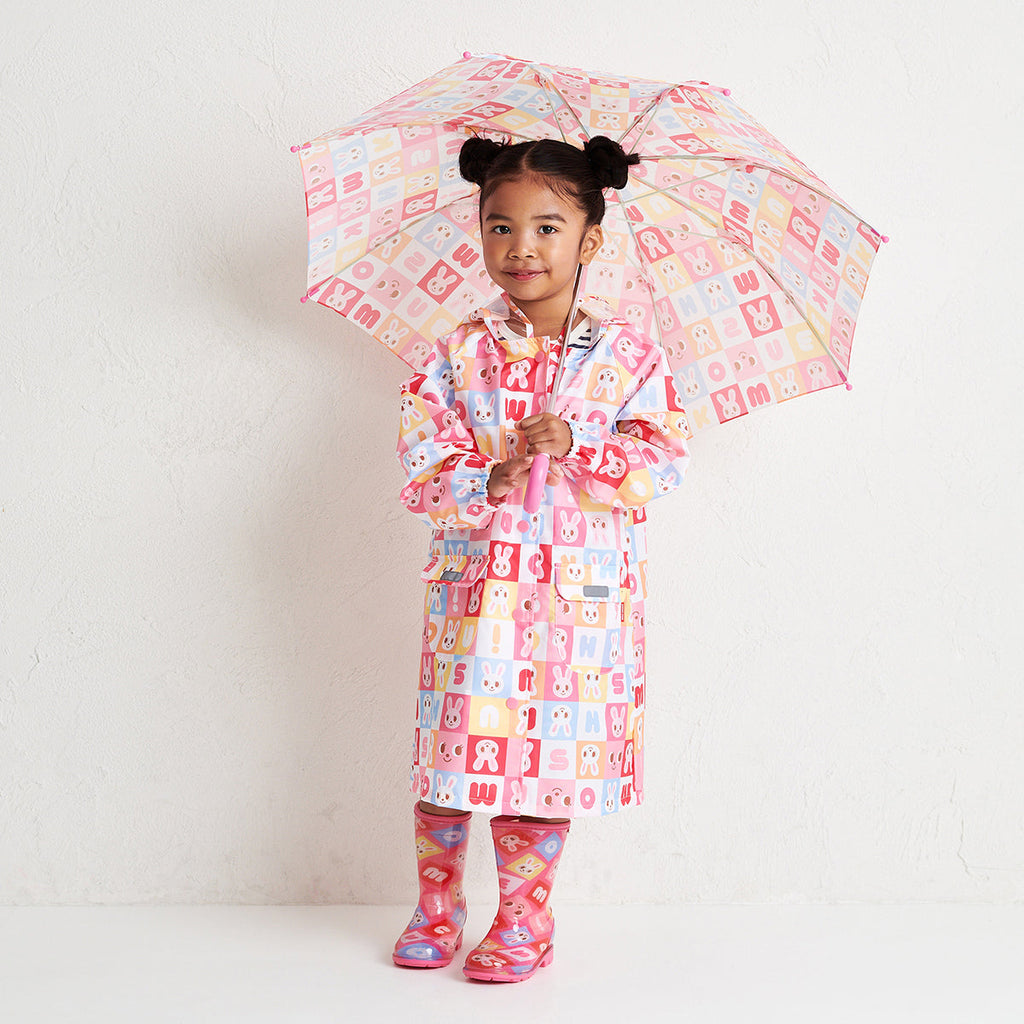 MIKI HOUSE Puzzle Block 滿版圖案 兒童雨傘 45cm 附姓名貼 2色