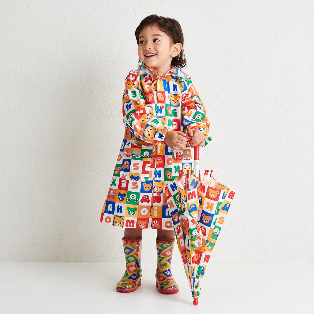 MIKI HOUSE Puzzle Block 滿版圖案 兒童雨傘 45cm 附姓名貼 2色