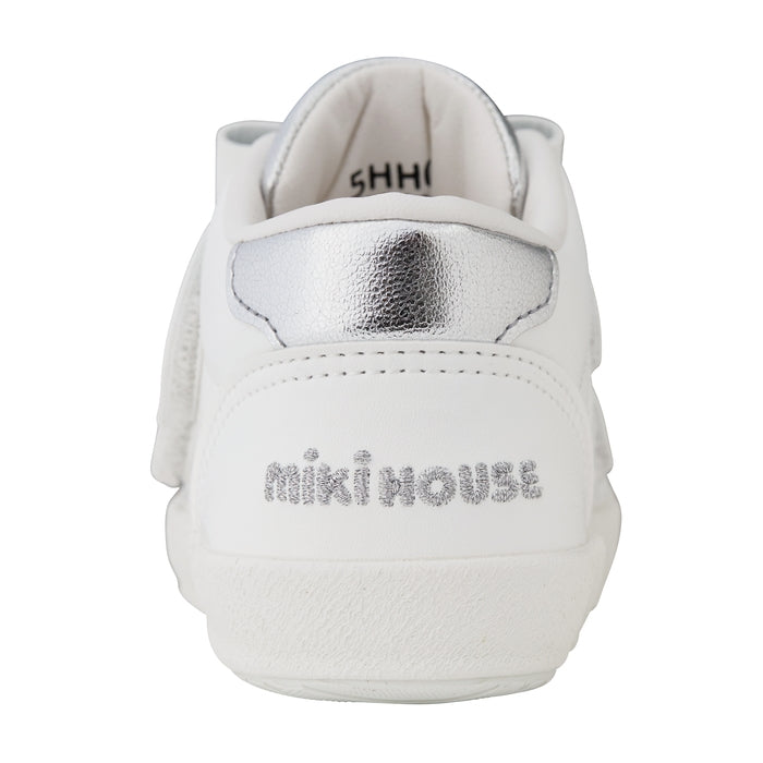【日本製】MIKI HOUSE 白色大蝴蝶結第二階段學行鞋 禮服鞋 合成皮革 花童