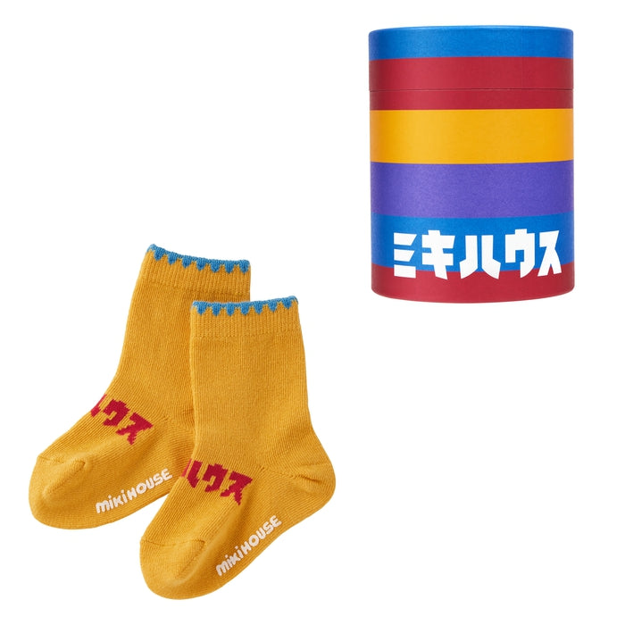 【日本製】MIKI HOUSE Logo 襪（附筒形禮盒） 5色