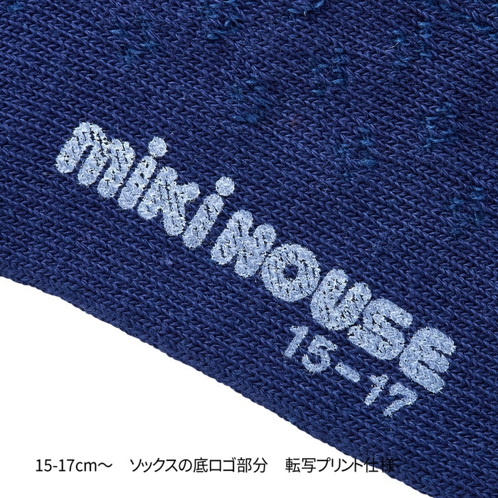 【日本製】MIKI HOUSE 小熊剪影刺繡 羅紋 兒童短襪 Y型腳踭 3色