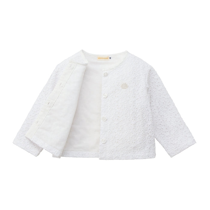 【日本製】MIKI HOUSE 全蕾絲 開胸冷衫 女童 正式場合 2色