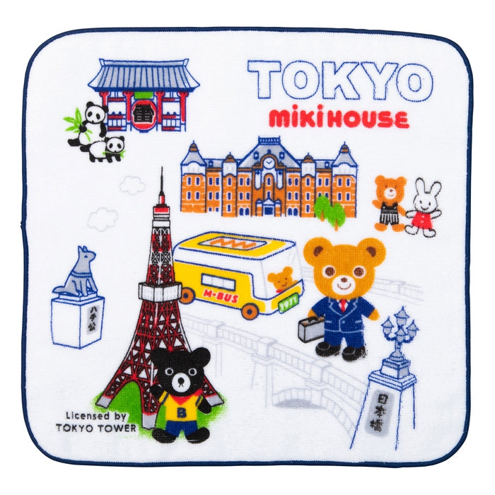【日本製】MIKI HOUSE 50週年紀念 日本各地名勝 方巾 25×25cm 純棉 4色