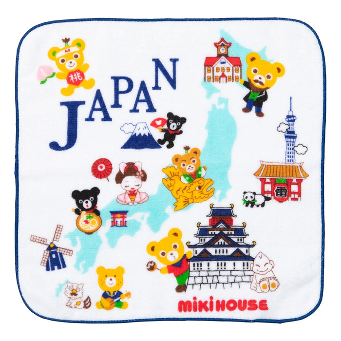 【日本製】MIKI HOUSE 50週年紀念 日本各地名勝 方巾 25×25cm 純棉 4色