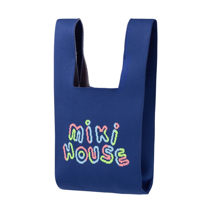MIKI HOUSE 彩色Logo 針織托特袋 可摺疊 輕便購物袋 隨身副袋 2色