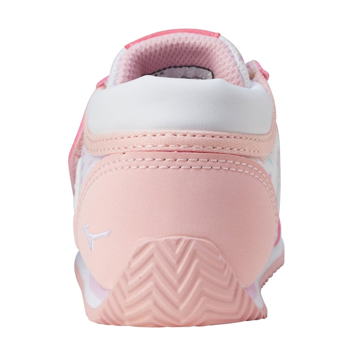 MIKI HOUSE × MIZUNO 聯乘第二階段學行鞋 圓點花花款 腳趾步行鞋墊 寬魔術貼BB鞋