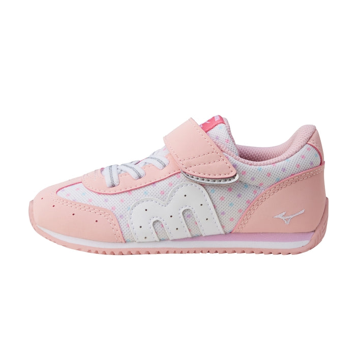 MIKI HOUSE × MIZUNO 聯乘兒童波鞋 圓點花花款 腳趾步行鞋墊 魔術貼童鞋