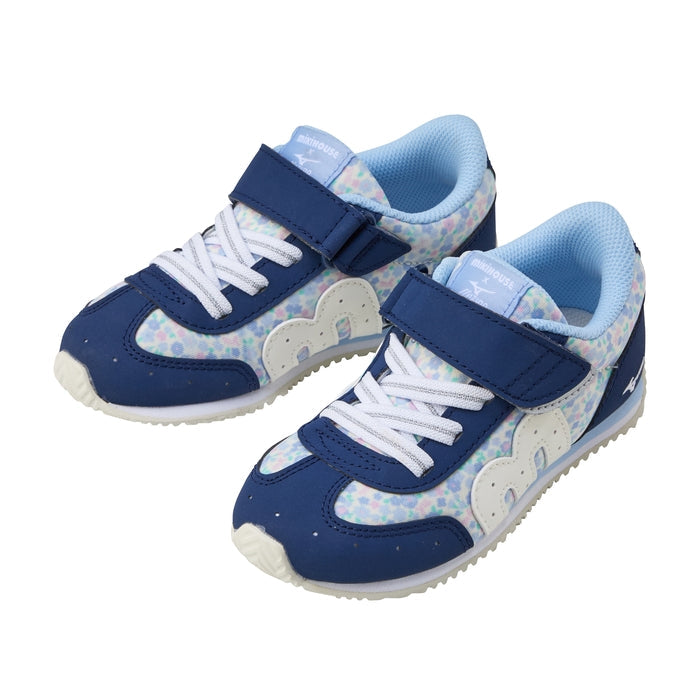 MIKI HOUSE × MIZUNO 聯乘兒童波鞋 圓點花花款 腳趾步行鞋墊 魔術貼童鞋