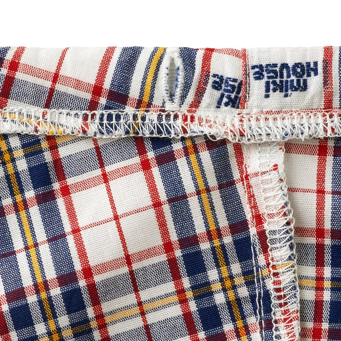 【日本製】MIKI HOUSE 小熊刺繡 MIKI HOUSE格紋 嬰兒燈籠褲 均碼 2色