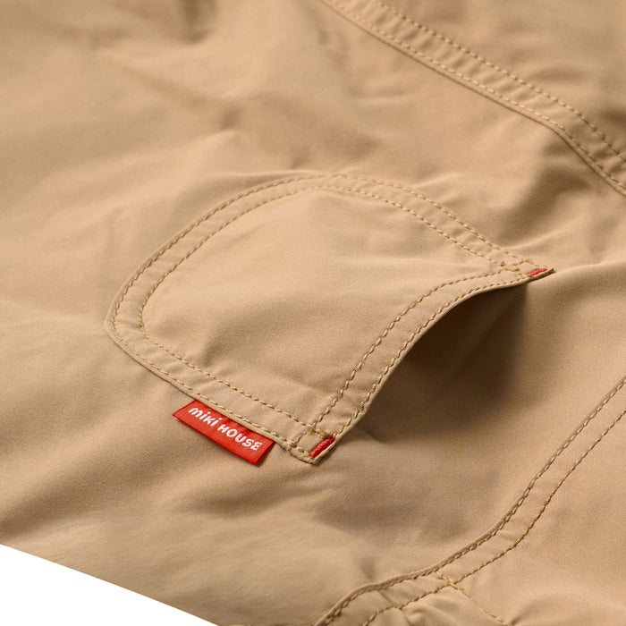 MIKI HOUSE 防潑水 吊帶遊戲褲 沙池褲 防污 前拉鏈 可調肩帶 2色