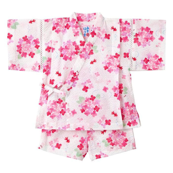 【日本製】MIKI HOUSE 繡球花 甚平套裝 泡泡縐布 夏日祭典 2色